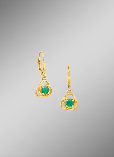 Oorbellen met echte smaragd 