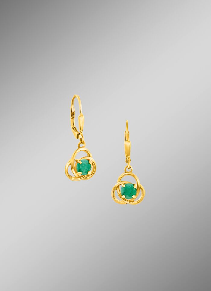 Oorbellen met echte smaragd 