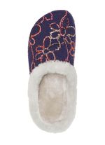 Mubb wolvilt pantoffels met kleurrijk bloemenborduurwerk MARINE-ECRU