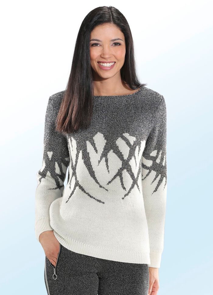 Trui met een elegant patroon en glitters 