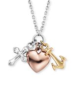 Faith, Love &amp; Hope hanger in driekleur met ketting 