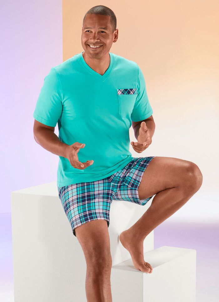 Comte shorty met V-hals en borstzak 