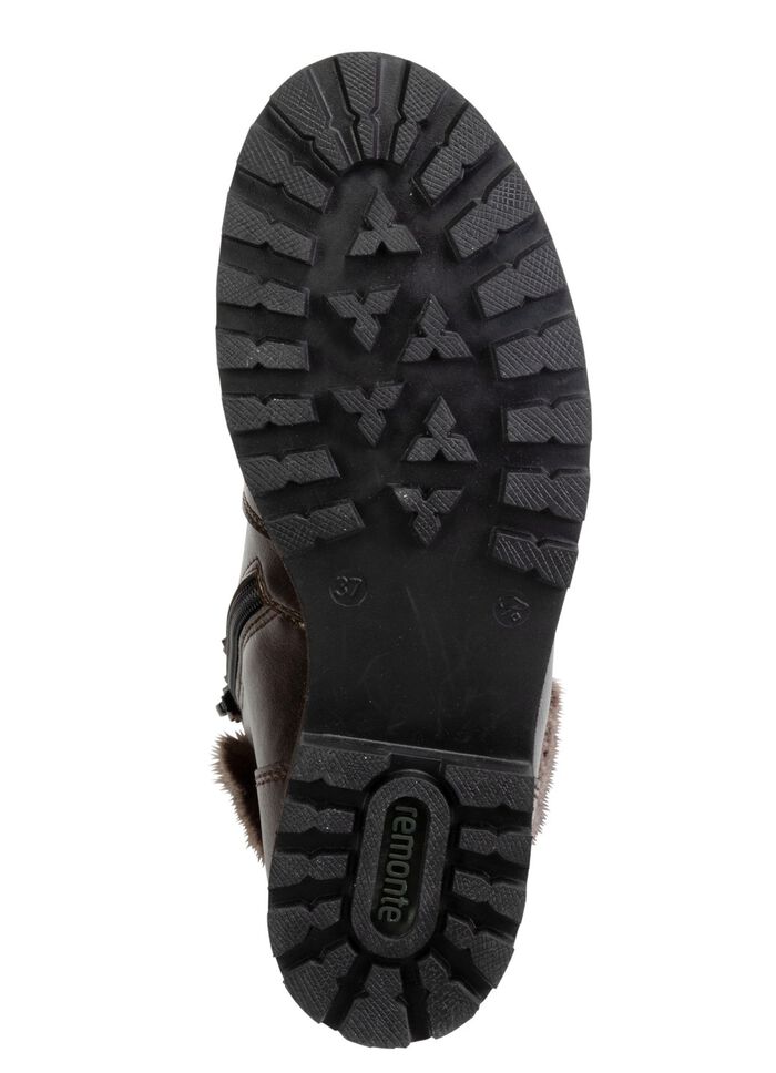 Remonte enkellaarzen met veters en pluche kraag 