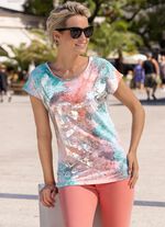 Shirt met zilverfolieprint 