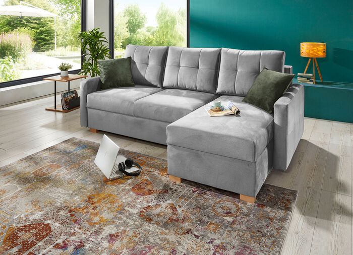 Gestoffeerde hoek, linker uitvoering GRIJS