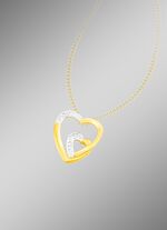 Tijdloze hartvormige kettinghanger, tweekleurig 