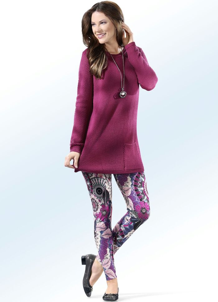 Lange trui met scheerwol 