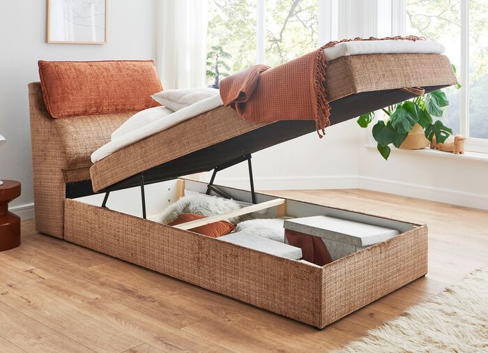 Boxspringbed, 100x200 cm TERRA-CAPPUCCINO