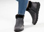 ELENA EDEN laarsje met zwarte pluche kraag GRIJS