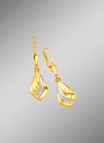 Glanzende oorbellen met diamant 