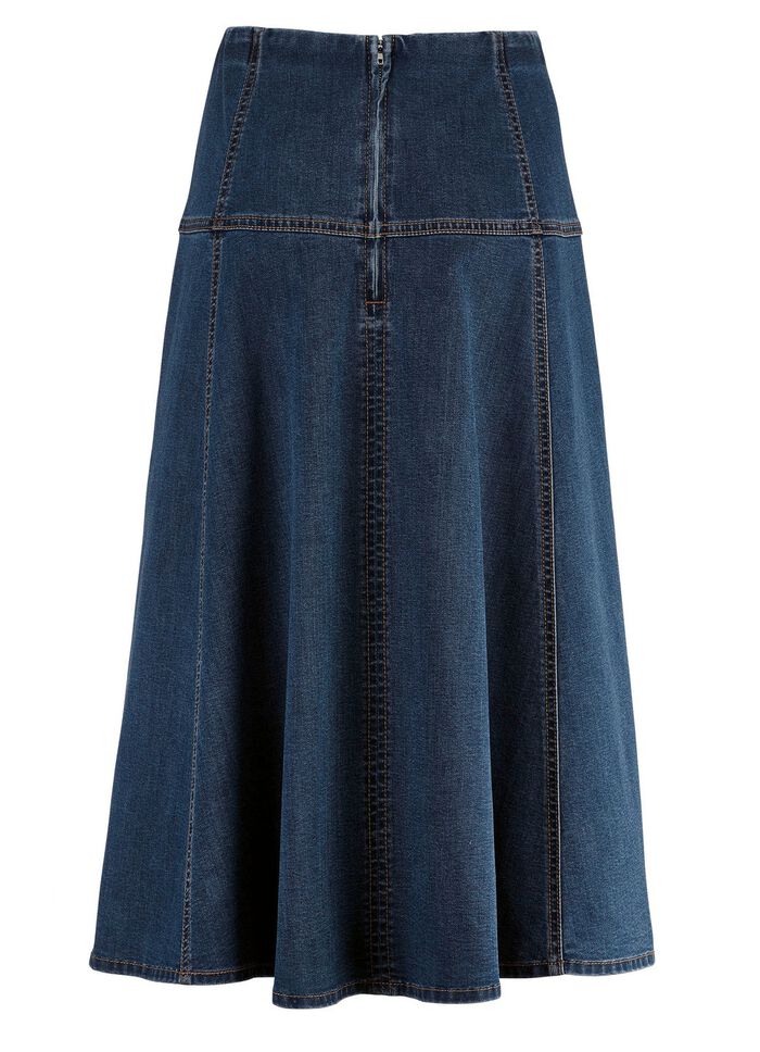Denimrok met contrasterende deelnaden 