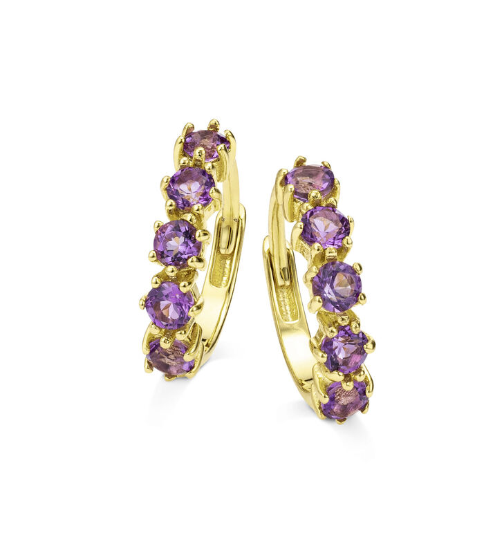 Oorbellen met echte amethist 