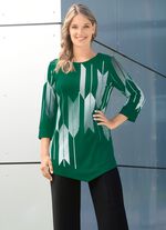 Shirt met contrastprint GROEN-WIT