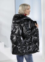 Functioneel jack in laklook met glittereffect 