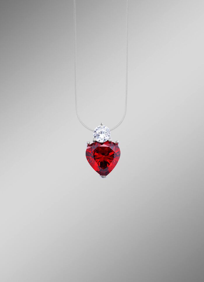 Romantische harthanger met zirkonia 