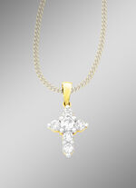 Klassieke kruishanger met 6 diamanten 