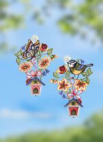 Lenteachtig raamschilderij van echt Plauen-kant 