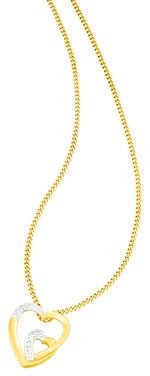 Tijdloze hartvormige kettinghanger, tweekleurig 