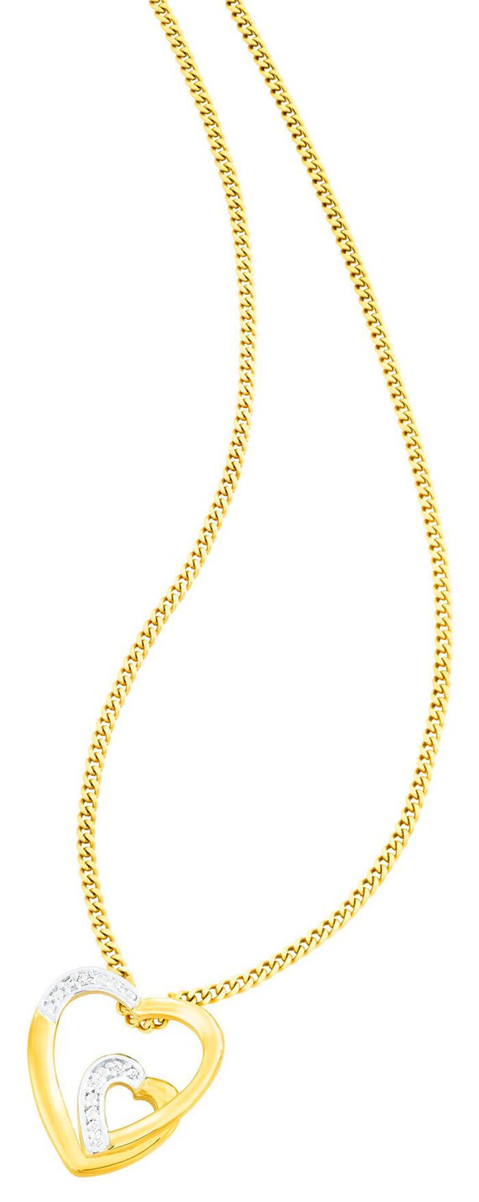 Tijdloze hartvormige kettinghanger, tweekleurig 