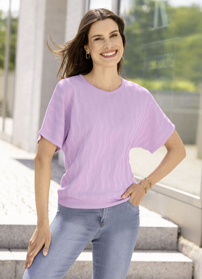 Trui met golfpatroon FLIEDER