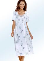 Set van drie nachthemden met korte mouwen en ronde hals 