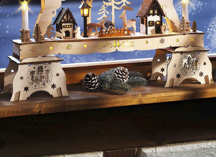 Verlichte licht-/kaarsenbogen-Podeste NATUREL