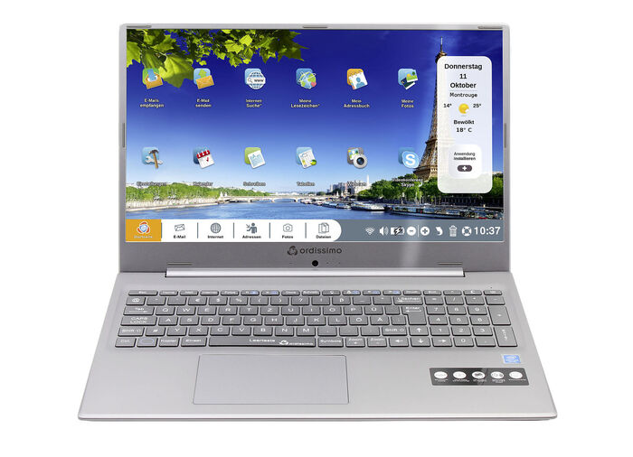 Ordissimo Notebook met eenvoudig te bedienen besturingssysteem ZILVER