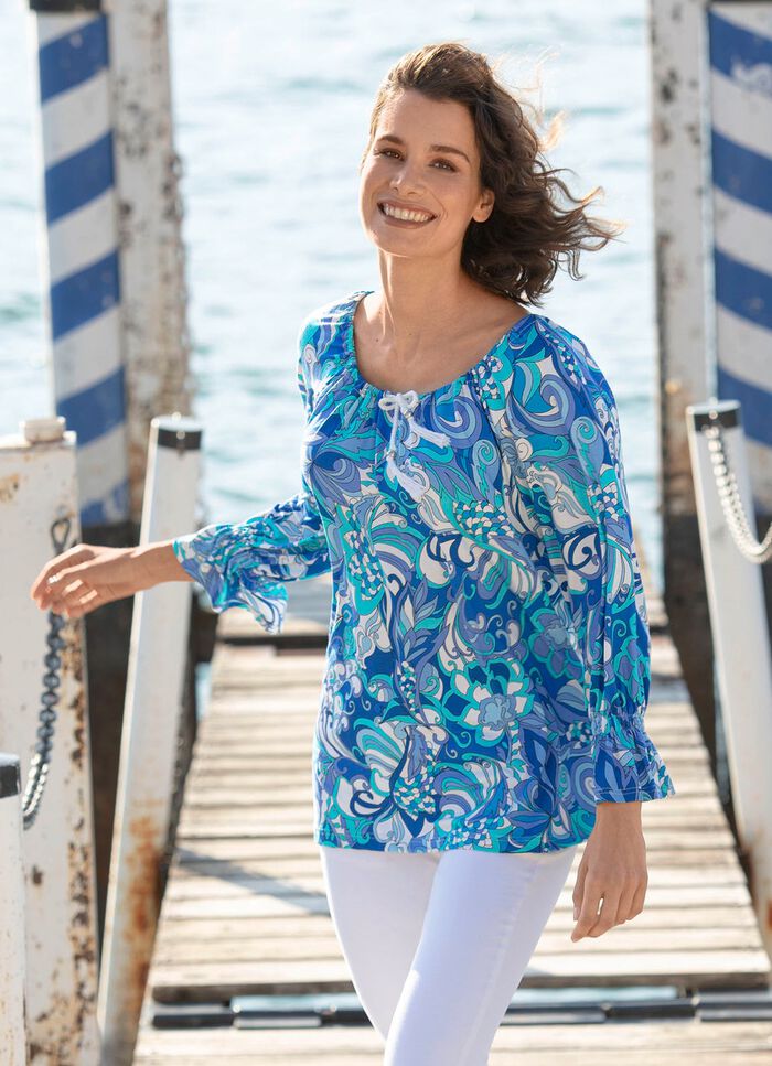 Expressief overhemd met lange raglanmouwen 