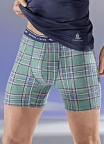 Pack van drie broeken, geruit met elastische tailleband 