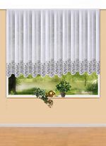 Bloemenvenstervitrage met universele railband 