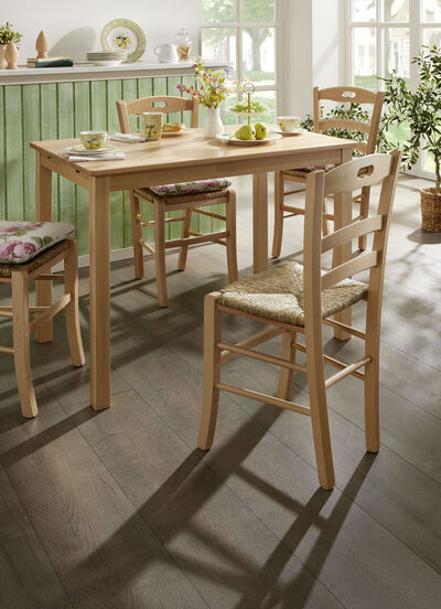 Eettafel van massief beukenhout met verlengstuk 