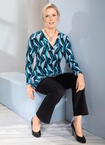 Overhemd met allover patroon in 2 kleuren BenzEL BLAUW