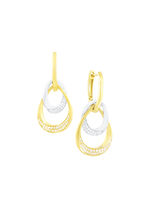 Elegante, tweekleurige oorbellen met 98 briljanten 