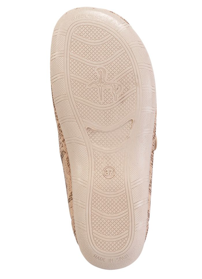 ELENA EDEN pantoffels gemaakt van gedeeltelijk glanzend bedrukt textielmateriaal 