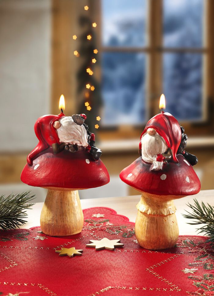 Kabouterkaars van echte was, set van 2 