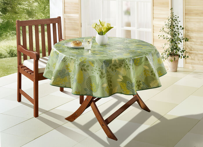 Tafelzeil van tafelzeil met bladmotief GROEN