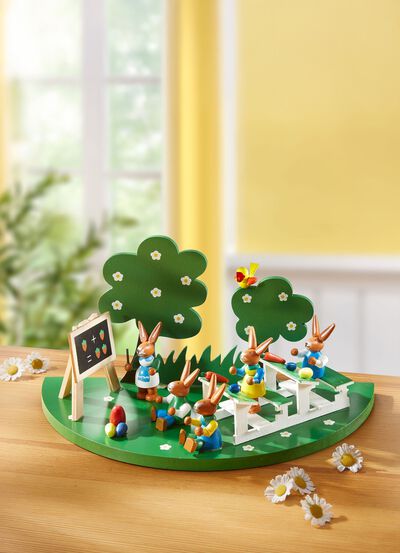 Houten konijnenschool 