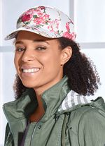 Trendy dames baseballpet met exotische bloemenprint WIT-MULTICOLOR