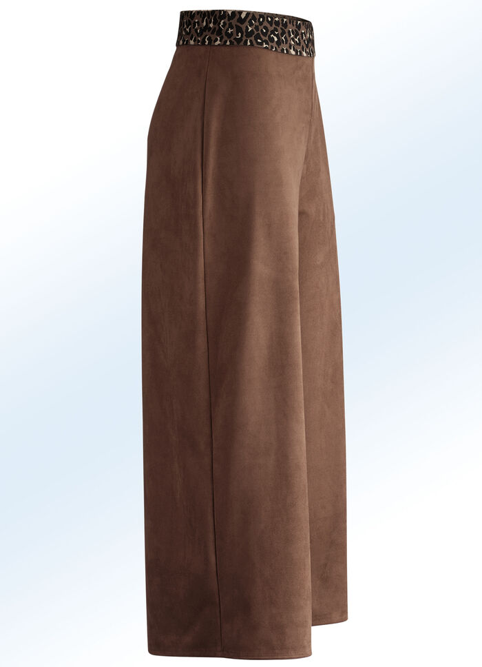 Zachte, soepel vallende culotte in suède-look COGNAC