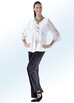 Broek met een opvallend siermotief met strasssteentjes ZWART