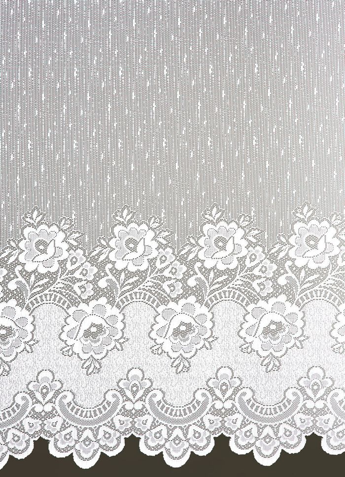 Bloemenvenstervitrage met rechte boord 