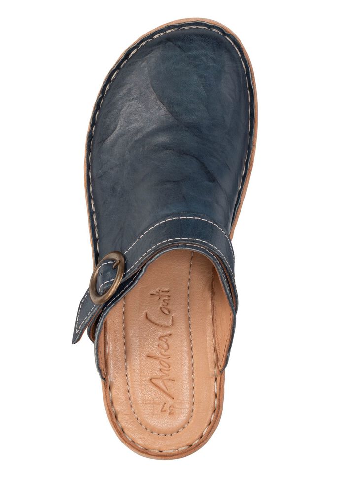 Andrea Conti klomp gemaakt van nappaleer met een gerimpelde structuur ZWART