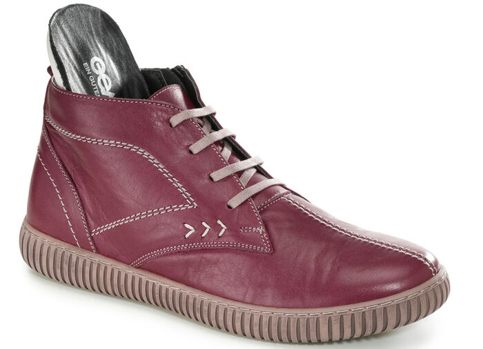 Gemini veterlaarsje met decoratieve stiksels ROBIJNROOD