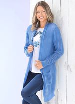 Lang vest in stretchy gestreepte look 