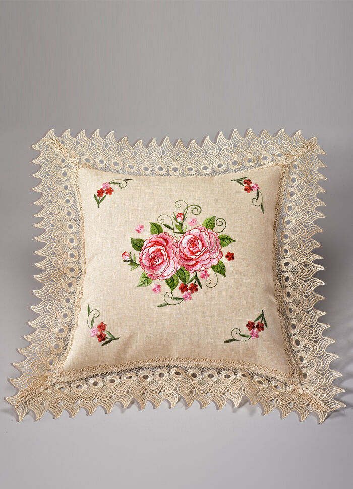 Kamerdecoratie met prachtig bloemmotief ECRU