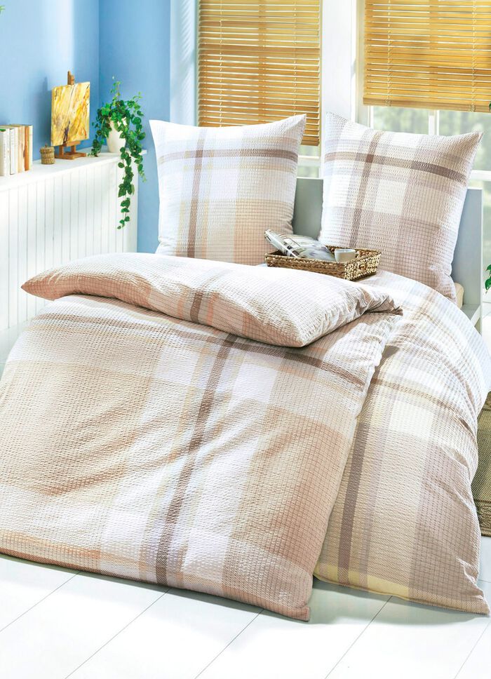 Strijkvrije beddengoedset van Biberna BEIGE