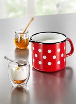 Melkkannetje van duurzaam ge&euml;mailleerd staal 