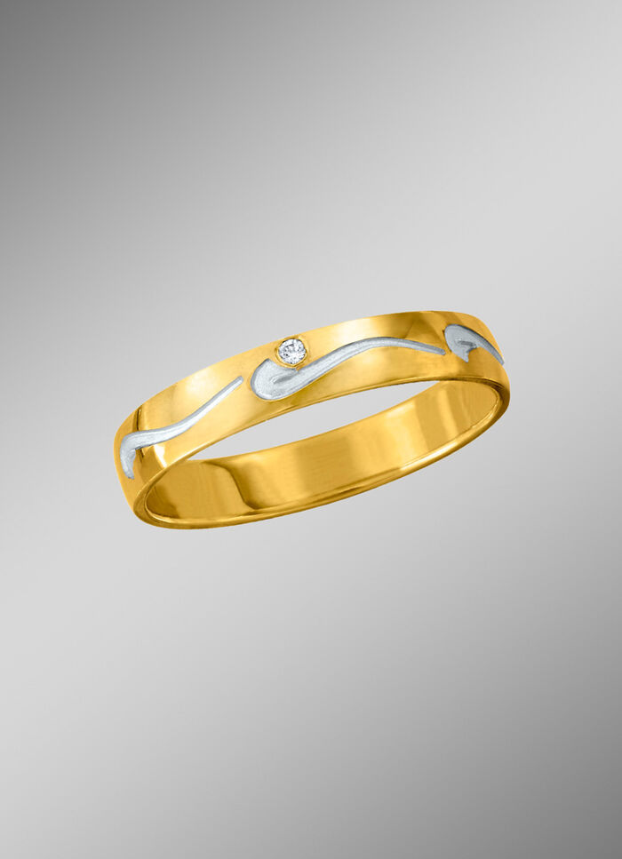 Deels gesatineerde trouwring 