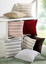 Kussenhoes met strepenmotief BEIGE