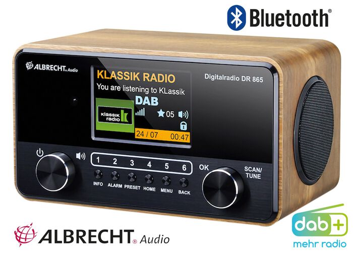 Albrecht DR865 digitale radio in elegante houtlook 